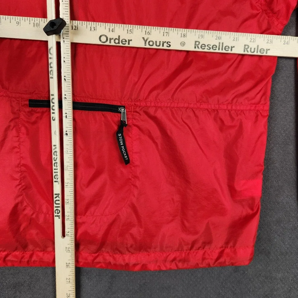 The North Face Rain Jacket‎ Mens Medium Red Full Zip Hooded Windbreaker Packable